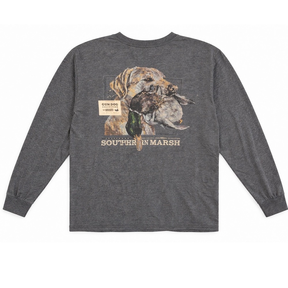 Southern Marsh Gun Dog Collection Retriever Mallard Long‎ Sleeve Pocket Tee XL